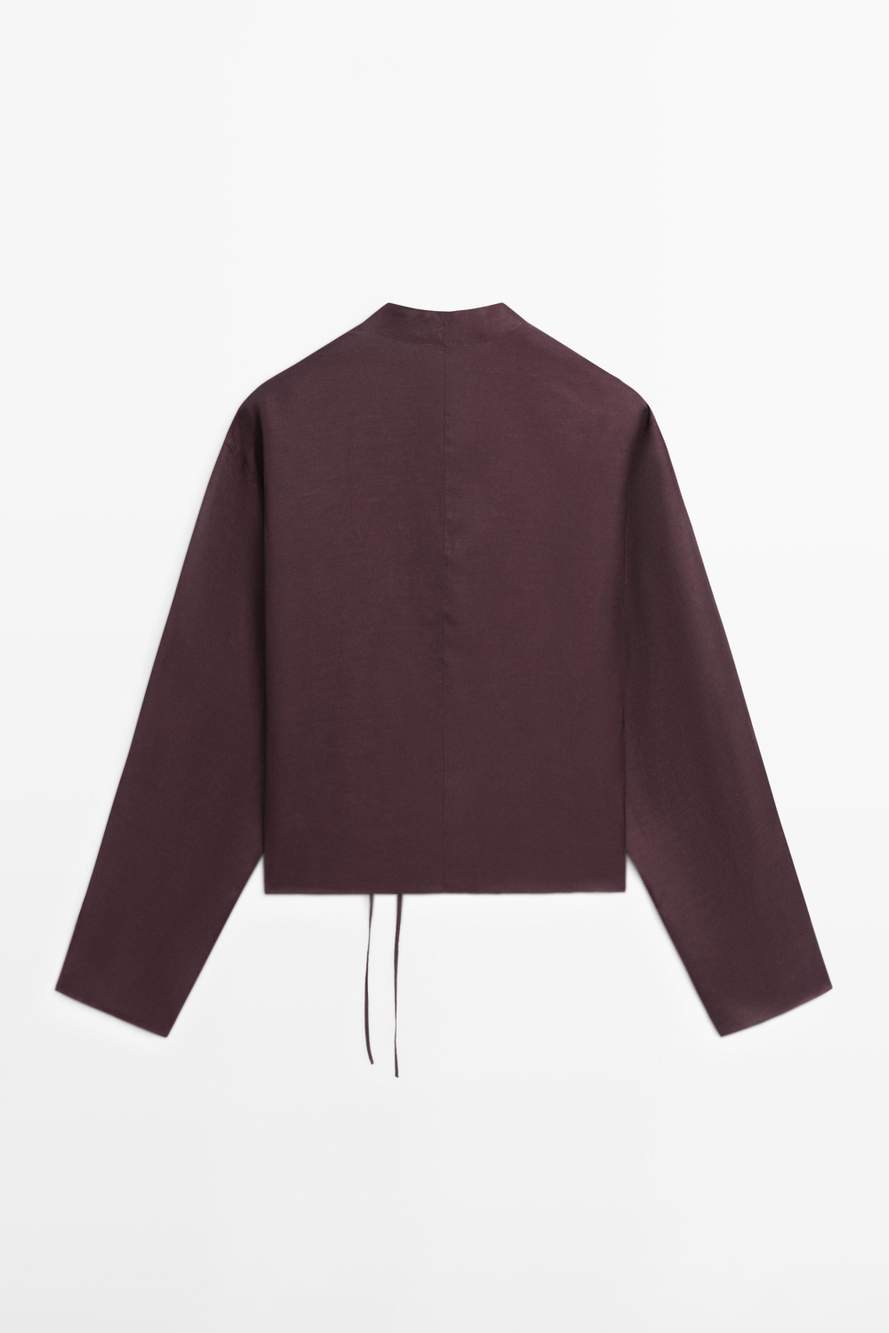 Linen blend shirt with bow detail — Product image 6 of 12