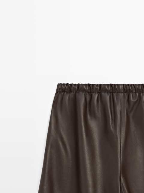 Nappa leather sarouel trousers