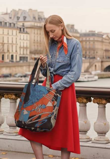 Women Vegan Multicolor Large Tote Bag - The Youth of Dogo Design