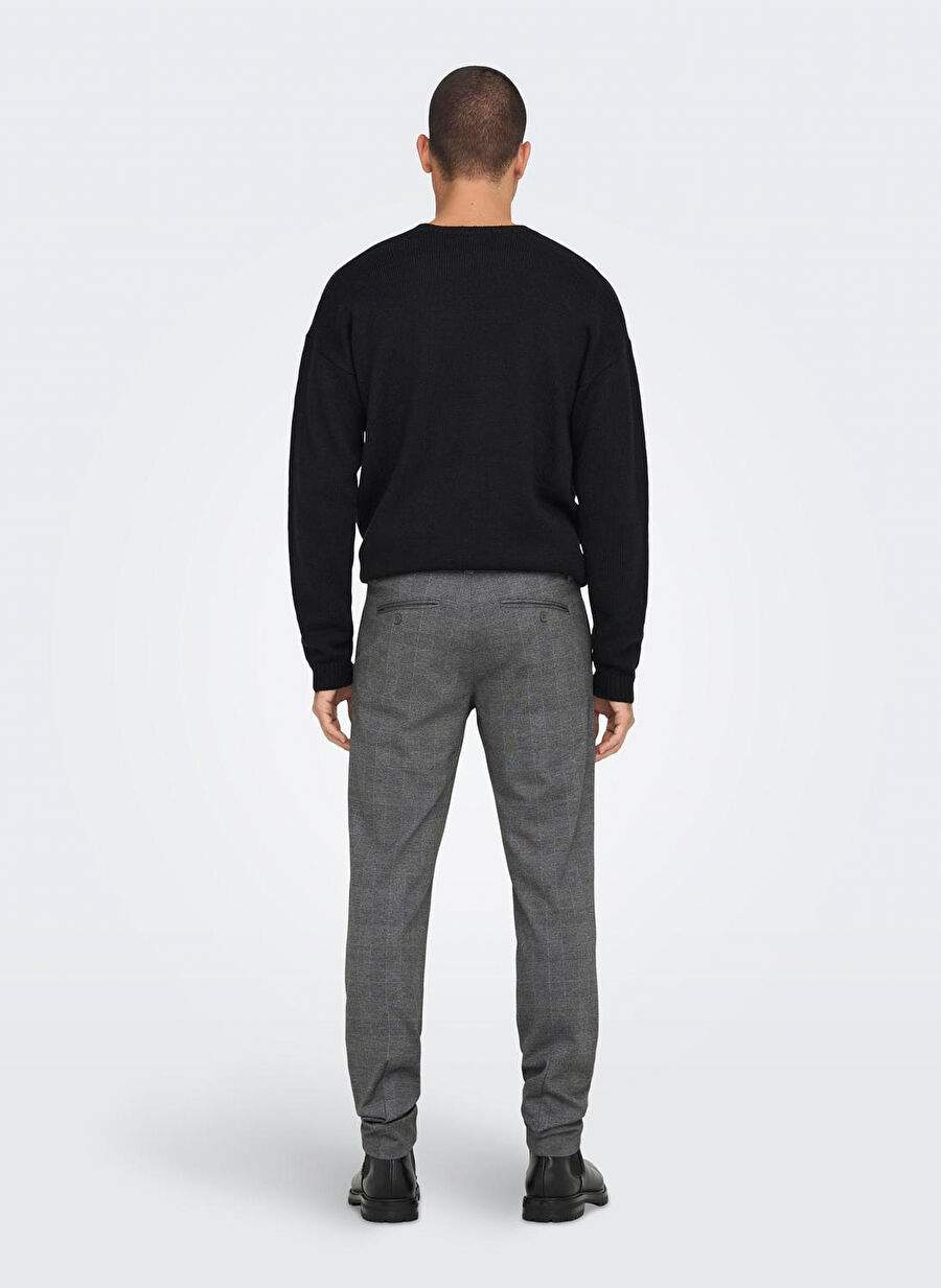 Only & Sons Açık Gri Erkek Dar Desenli Chino Pantolon ONSMARK SLIM CHECK PANTS 9887 NOOS — Product image 4 of 6