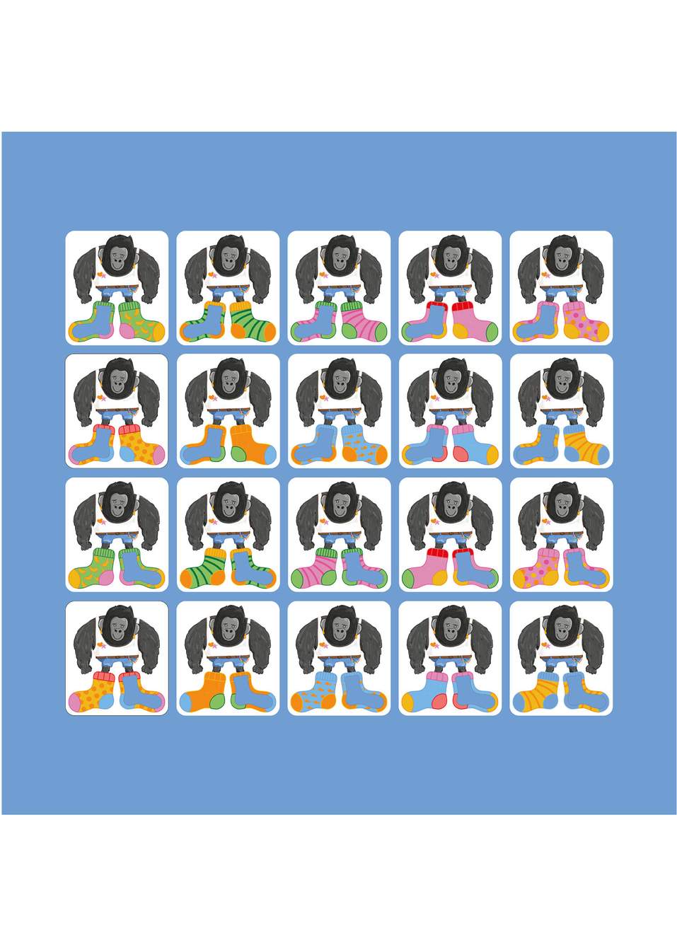 Giant Socks Gorilla: 40 Kartlı Hafıza Eşleştirme ve Puzzle Oyunu — صورة المنتج 3 من 6