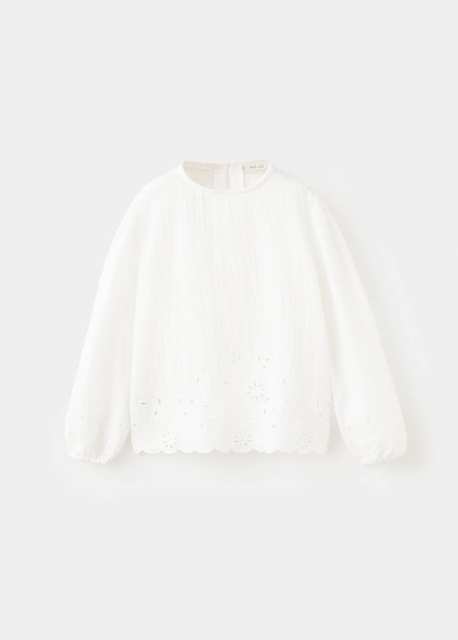 Cotton blouse with openwork details