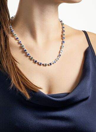 Renkli Baget Tasl 18 Ayar Beyaz Altn Kaplama 42 Cm Gumus Gerdanlk — Product image 11 of 35
