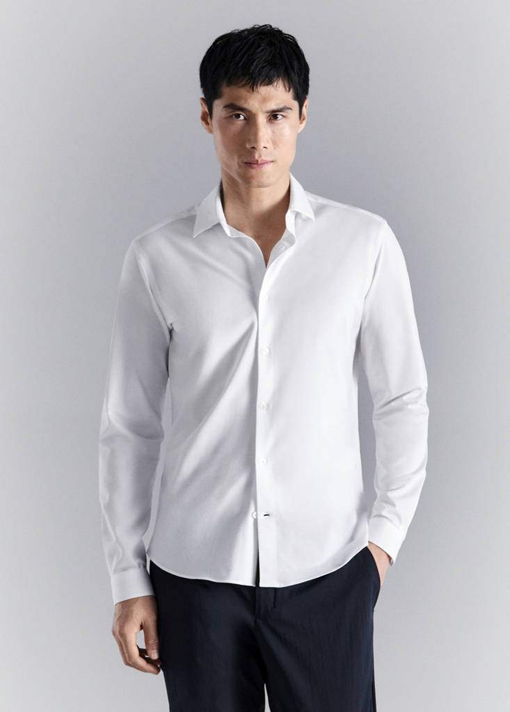 Slim fit comfort stretch non-iron cotton shirt — Product image 3 of 27