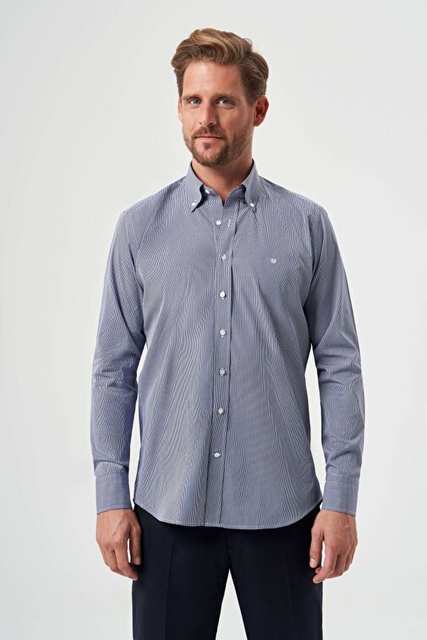 Bisse Erkek Regular Fit Spor Gömlek Lacivert GM23K232029_D39