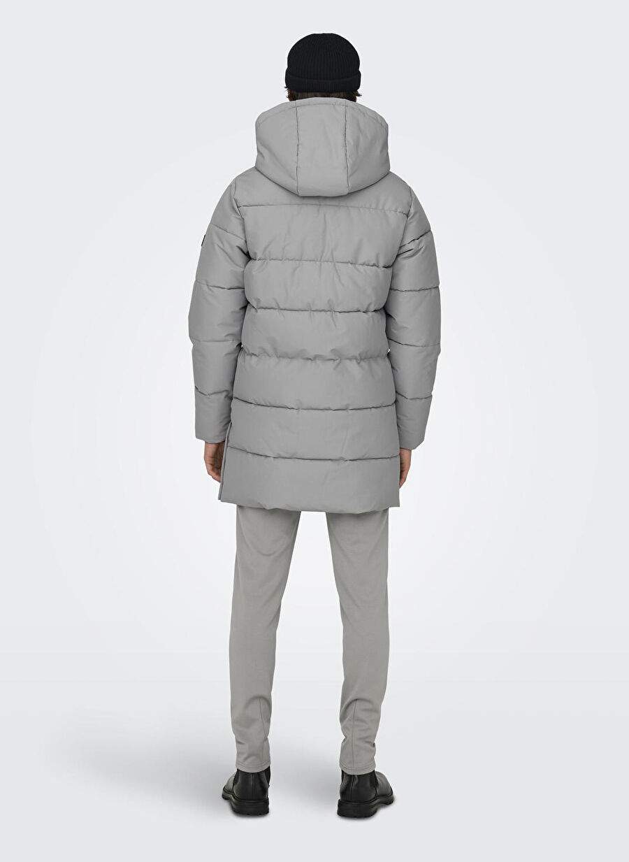 Only & Sons Grey Men's Coat 22020156_ONSCARL LIFE LONG QUILTED — Product image 7 of 8