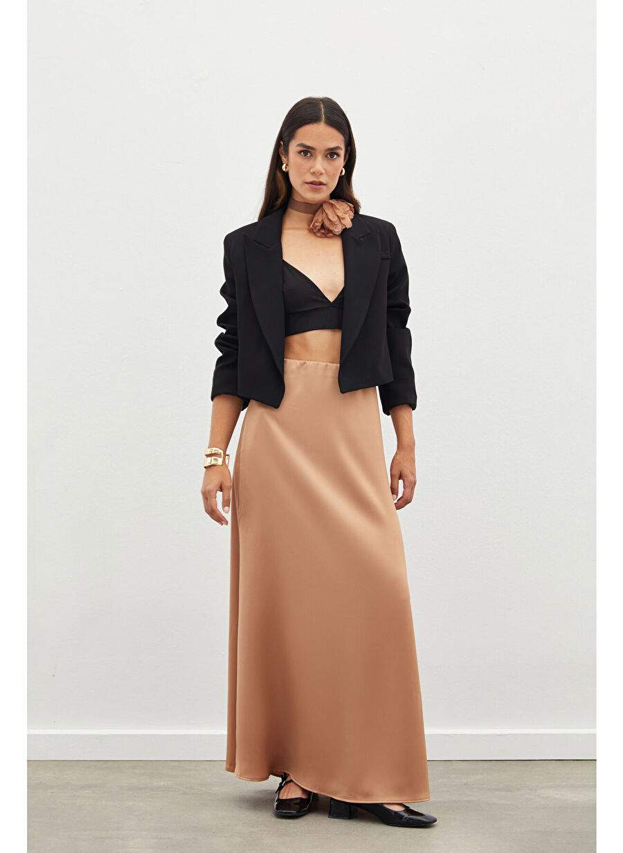 Long Satin Skirt - Camel — Product image 12 of 20