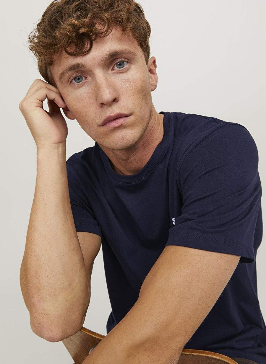 Navy Blue Men's 100% Cotton T-Shirt JJEPAULOS TEE SS CREW NECK NOOS — Product image 7 of 14