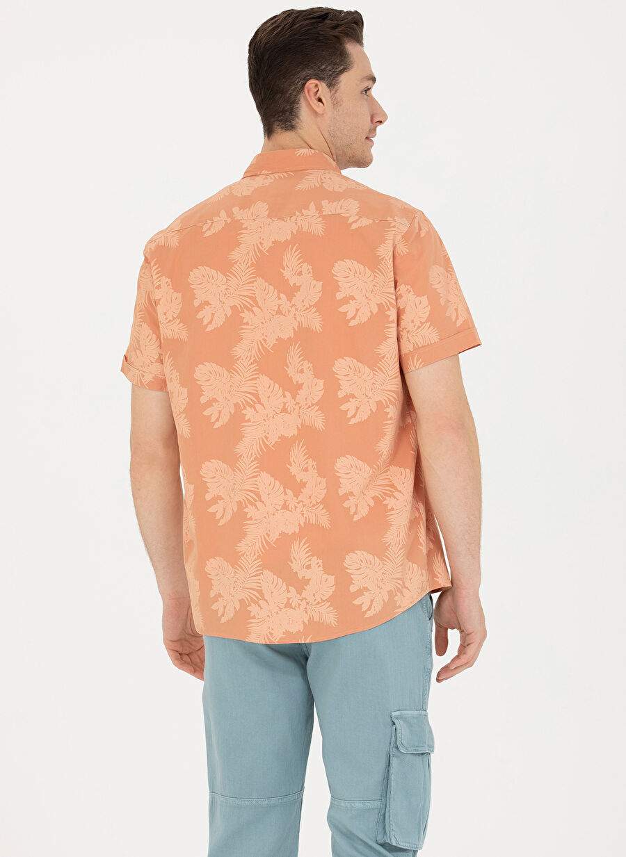 U.S. Polo Assn. Kiremit Erkek Düğmeli Comfort Fit Gömlek ELOMA — صورة المنتج 4 من 5