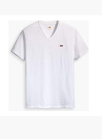 Beige Male 100% Cotton T-Shirt A2084-0000 LSE ORIG HM VNECK WHITE — Product image 12 of 15