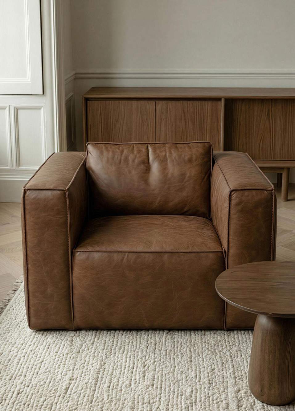 Vetro Red Brown Leather Armchair — صورة المنتج 5 من 6