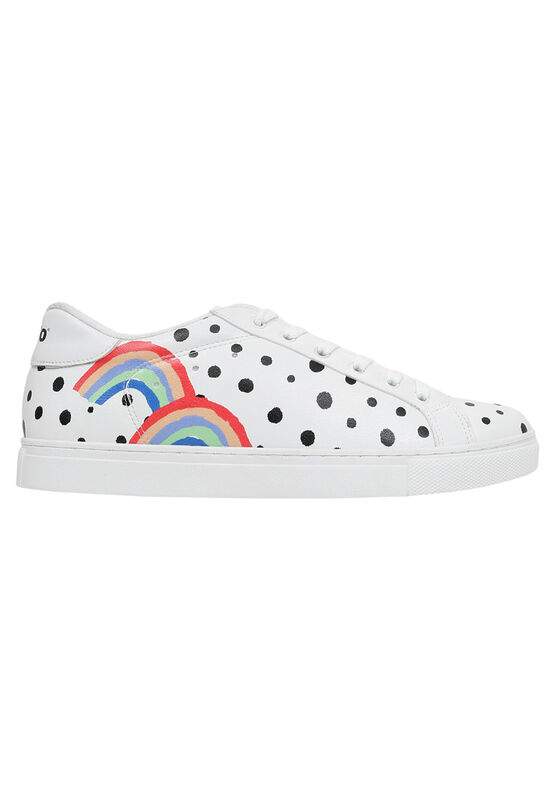 Men Vegan Leather White Sneakers - More Self Love Design — Product image 6 of 11