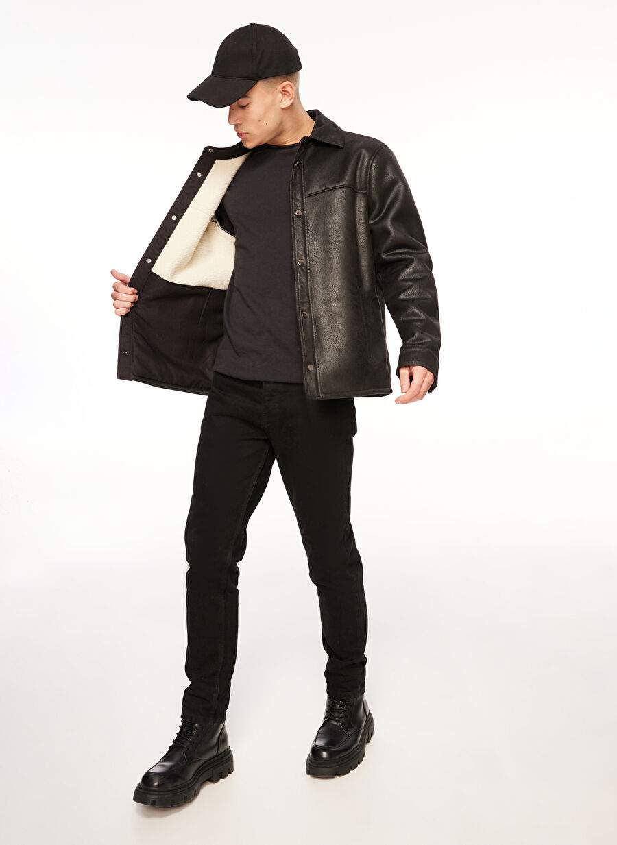 Black On Black Siyah Erkek Deri Mont B3WM-MNT83 — صورة المنتج 3 من 6