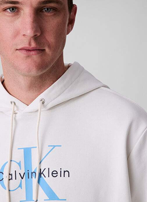 Calvin Klein Jeans Beyaz Erkek Kapuson Regular Fit Baskl Sweatshirt Lv04rc282gyas Ls Eu Monologo 350ter — Product image 15 of 25