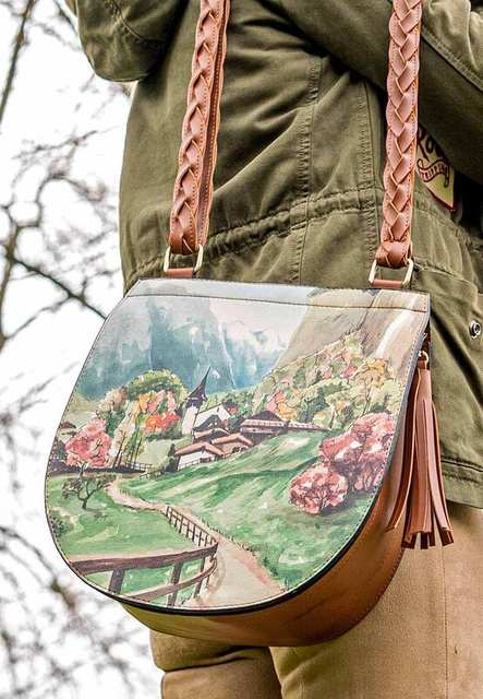 Women Vegan Leather Multicolor Shoulder Bag - Alpine Meadows Design