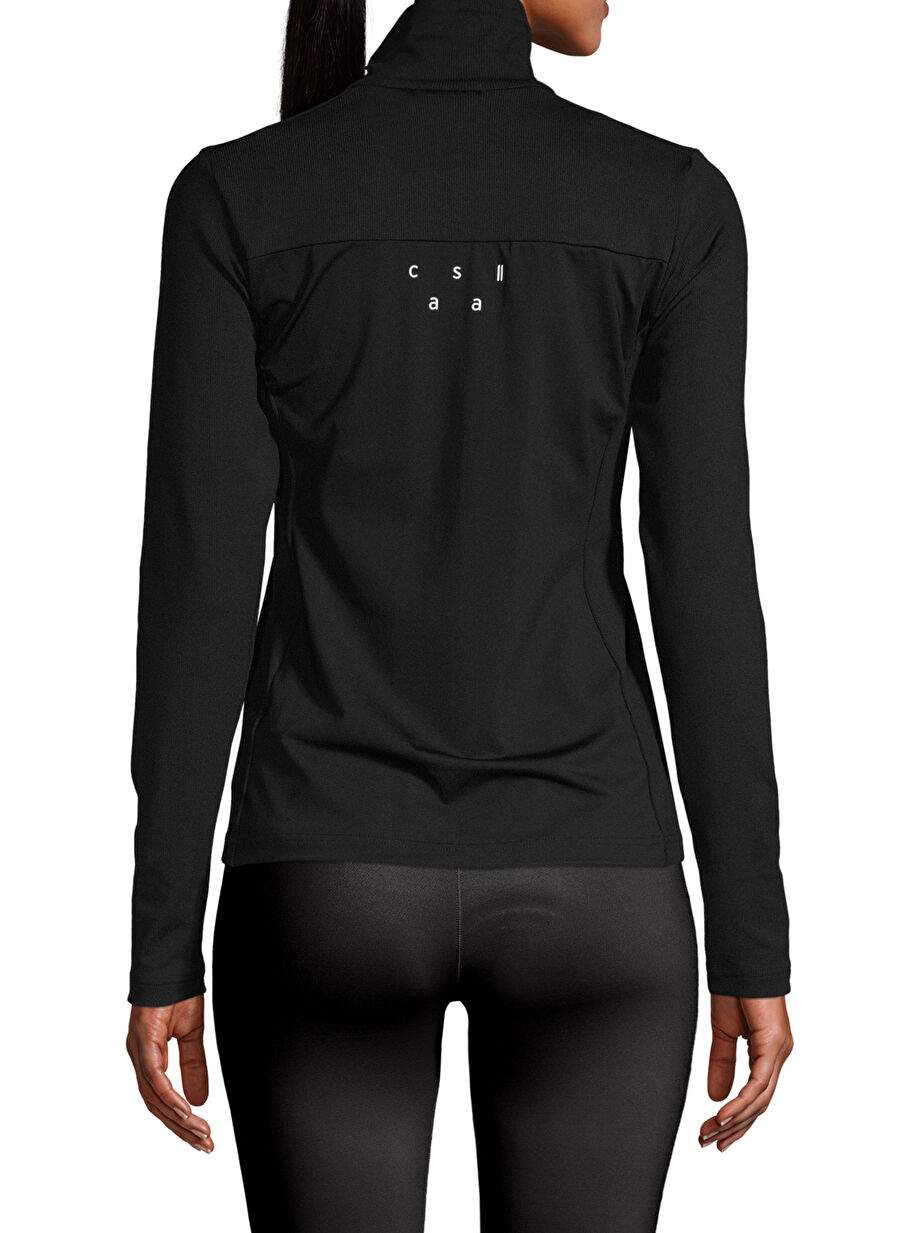 Casall 22160-901 Rib Detail Training Kadın Siyah Dik Yaka Slim Fit Zip Ceket — Product image 3 of 3
