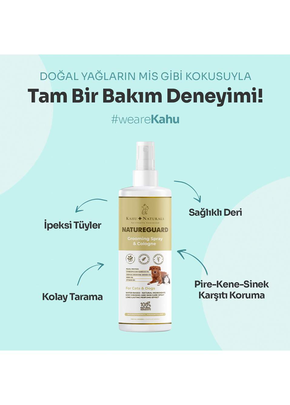 NatureGuard Organik Zararlılara Karşı Doğal Koruma Tüy ve Deri Bakımı Kedi ve Köpek Parfümü 250 ml — Product image 3 of 5