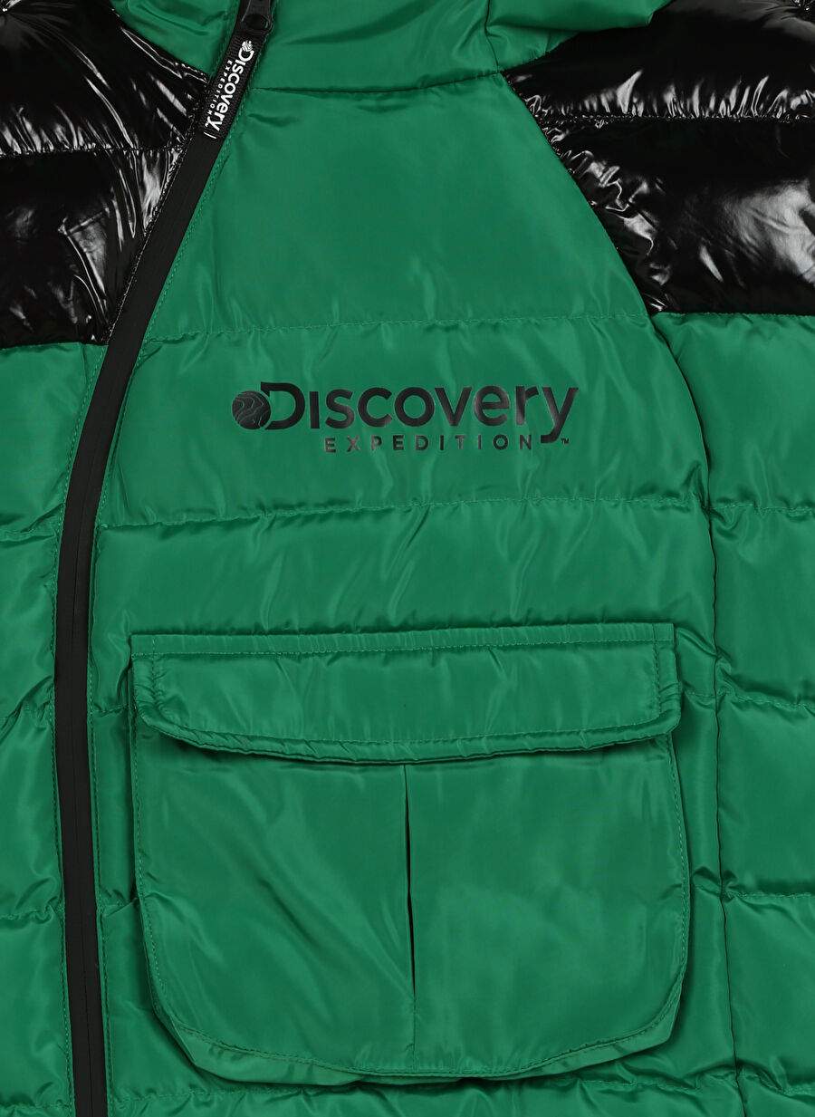 Discovery Expedition Yeşil Erkek Çocuk Kapüşon Yaka Basic Fit Blok Desenli Puffer Yelek D3WB-YLK1 — Product image 3 of 3