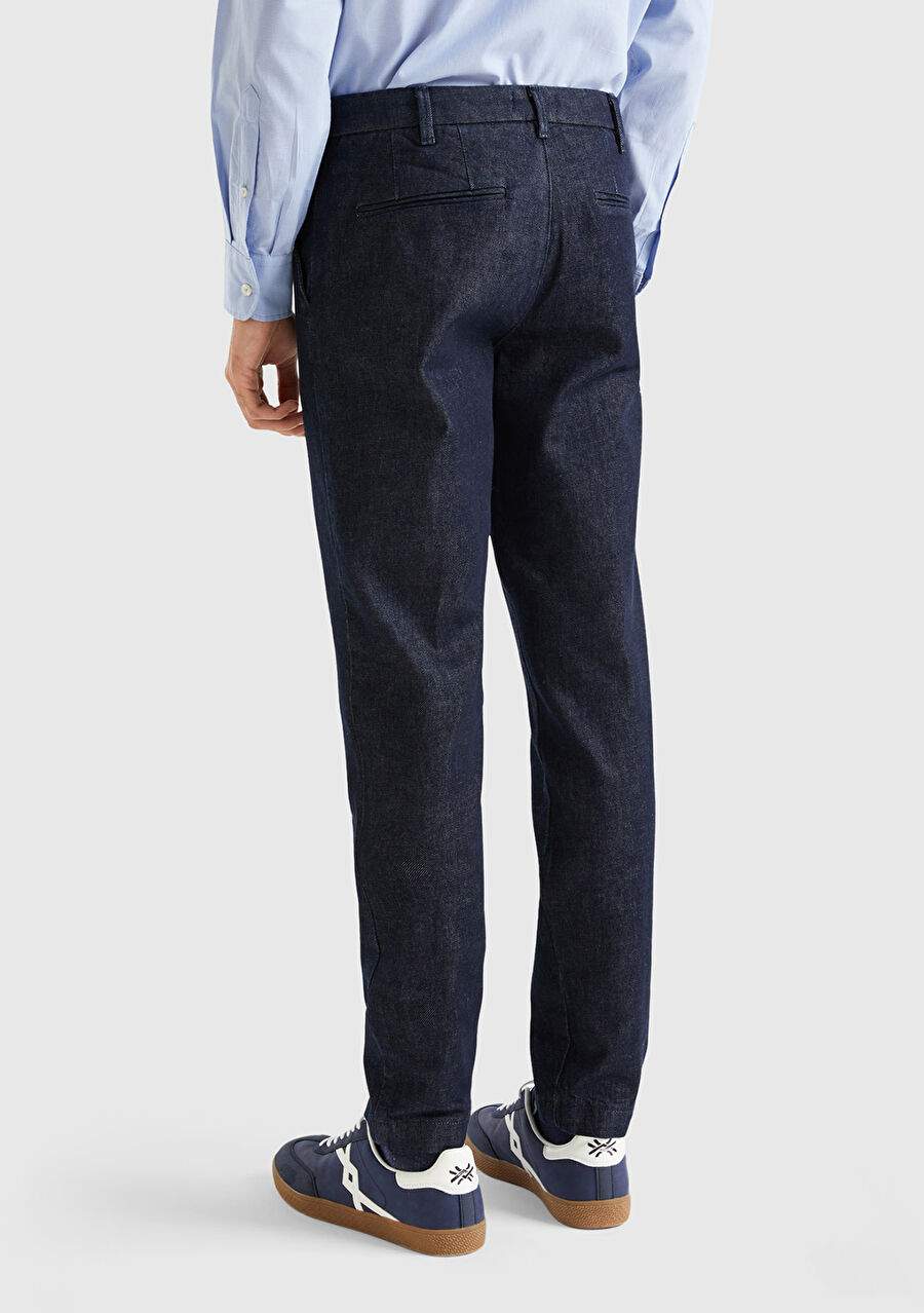 Men's Navy Slim Fit Denim Chino Pants — Product image 3 of 5