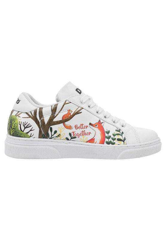 Unisex Kids Vegan Leather White Sneakers - Better Together Design — Product image 7 of 11