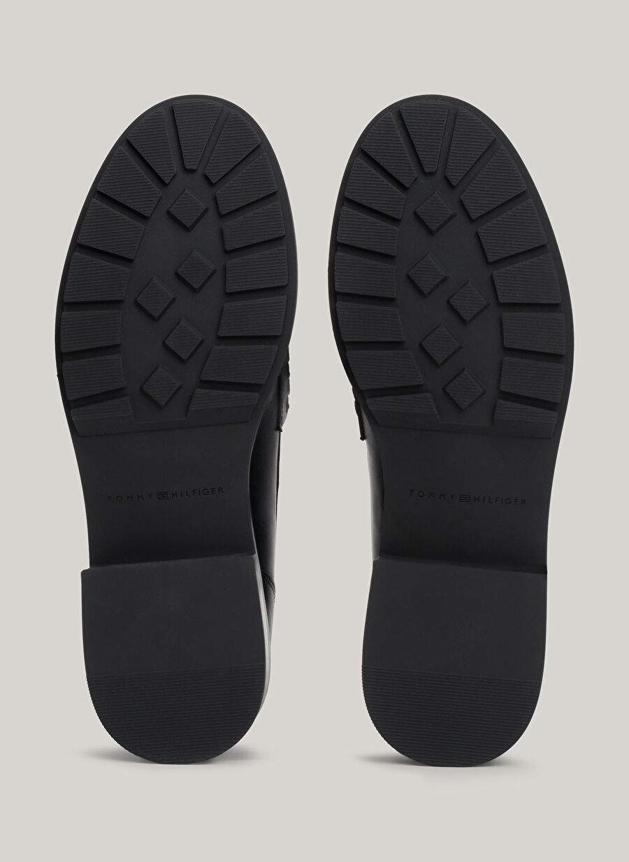 Tommy Hilfiger Siyah Kadn Deri Loafer Fw0fw08029bds — صورة المنتج 6 من 8