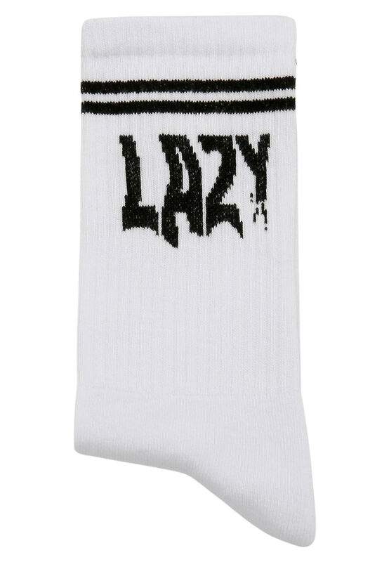 Unisex Vegan White Socks - Lazy Design — Product image 3 of 5