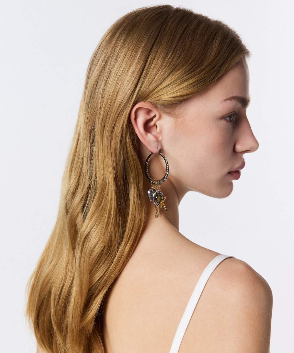 MIXED FIGURE HOOP EARRINGS — Product image 3 of 3