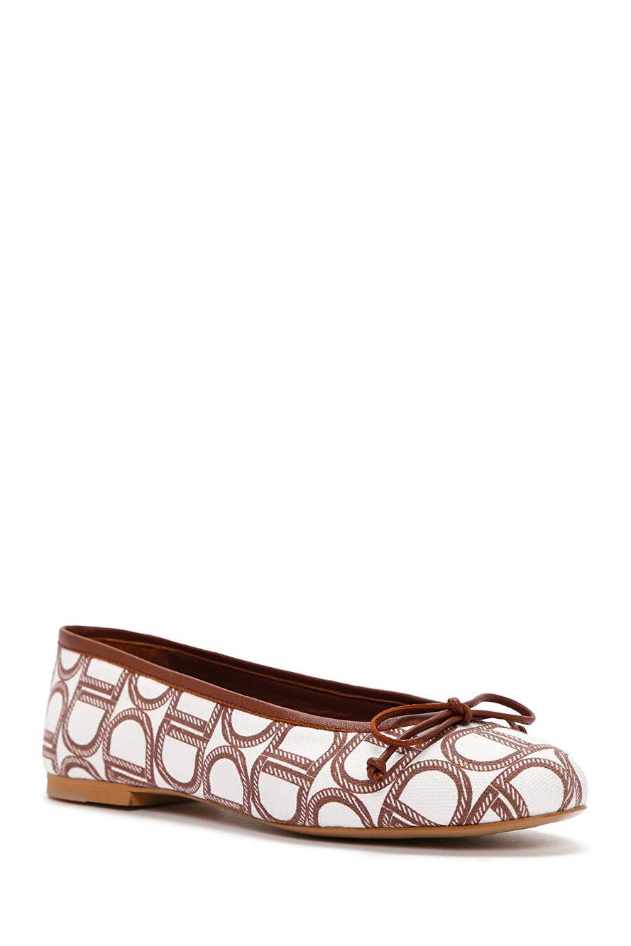 Kadn Brown Monogram Patterned Leather Babet 24sfd12076f — Product image 5 of 8