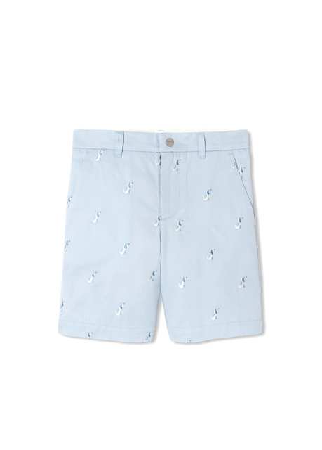 Blue Cotton Boys Bermuda Shorts