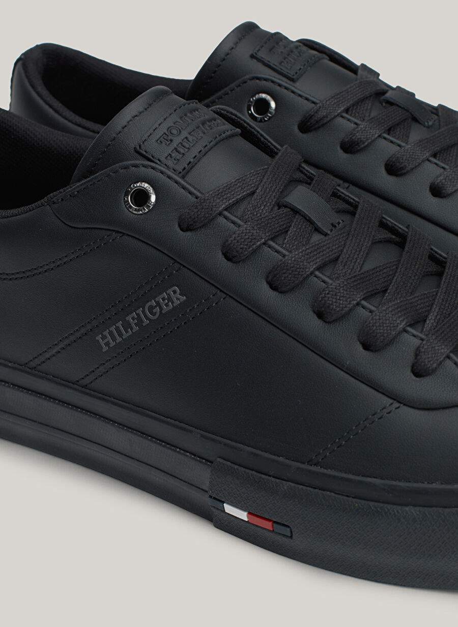 Tommy Hilfiger Siyah Erkek Deri Sneaker TH HI VULC STREET RWB LTH LOW — Product image 5 of 8