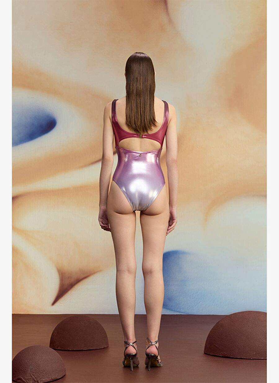 Vermira Magenta Pink Burgu Detaylı Halter Mayo — صورة المنتج 4 من 6
