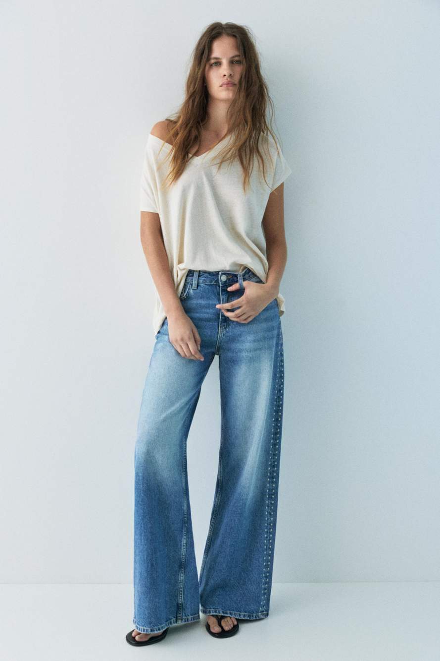 Wide-leg stud jeans — Product image 31 of 60