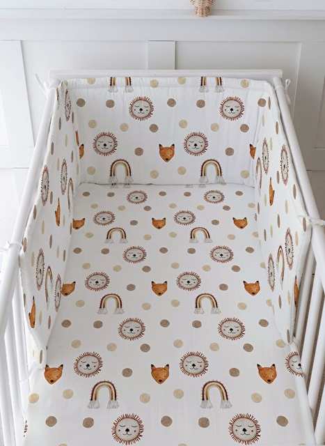 Baby Bedside Protective and Printed Sheet Sleep Set - Iconic Series - Vintage Lion and Rainbow