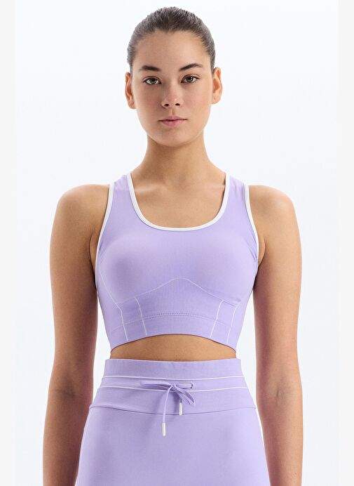 Line Detailed Eyelash Sports Bra Amethyst Purple — Product image 4 of 30