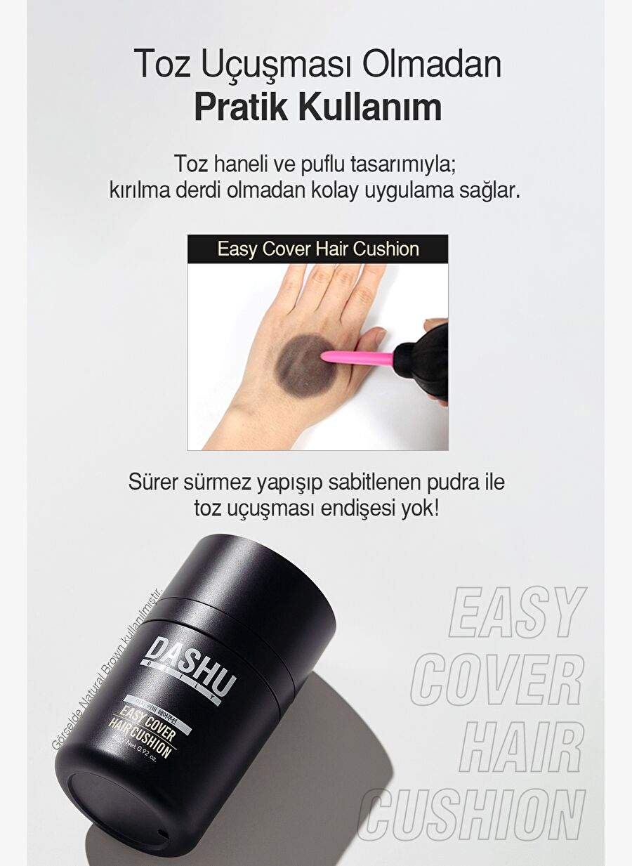 Water & Sweat Resistant Concealer Brown Hair Cushion Topik DASHU Daily Easy Cover Hair Cushion Brown — Product image 4 of 8