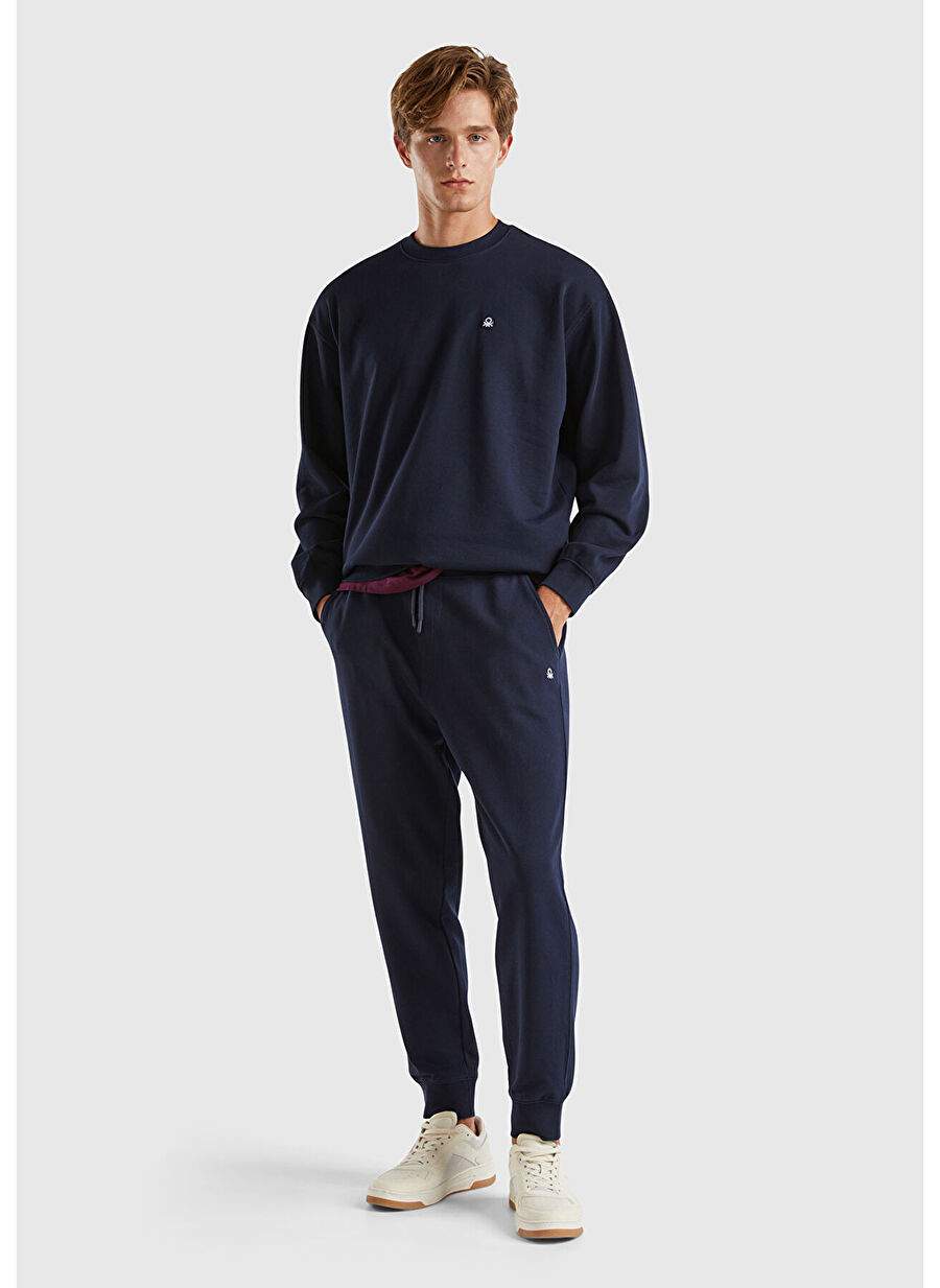 Men's Navy Blue 100% Cotton Side Pockets Back Pocket Detail Sweatpants — Product image 5 of 5