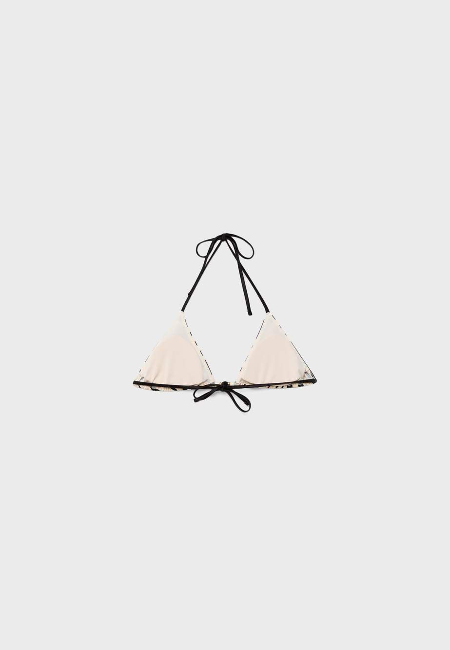 Printed satin triangle bikini top — صورة المنتج 7 من 11