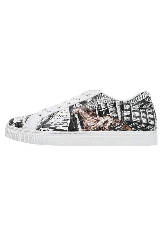 Men Vegan Leather White Sneakers - No Limits Design — صورة المنتج 3 من 9
