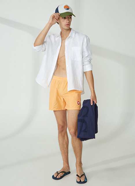 شورت خصر ب العنق من Murphy & Nye Orange للرجال NEW SWIMM BOXER