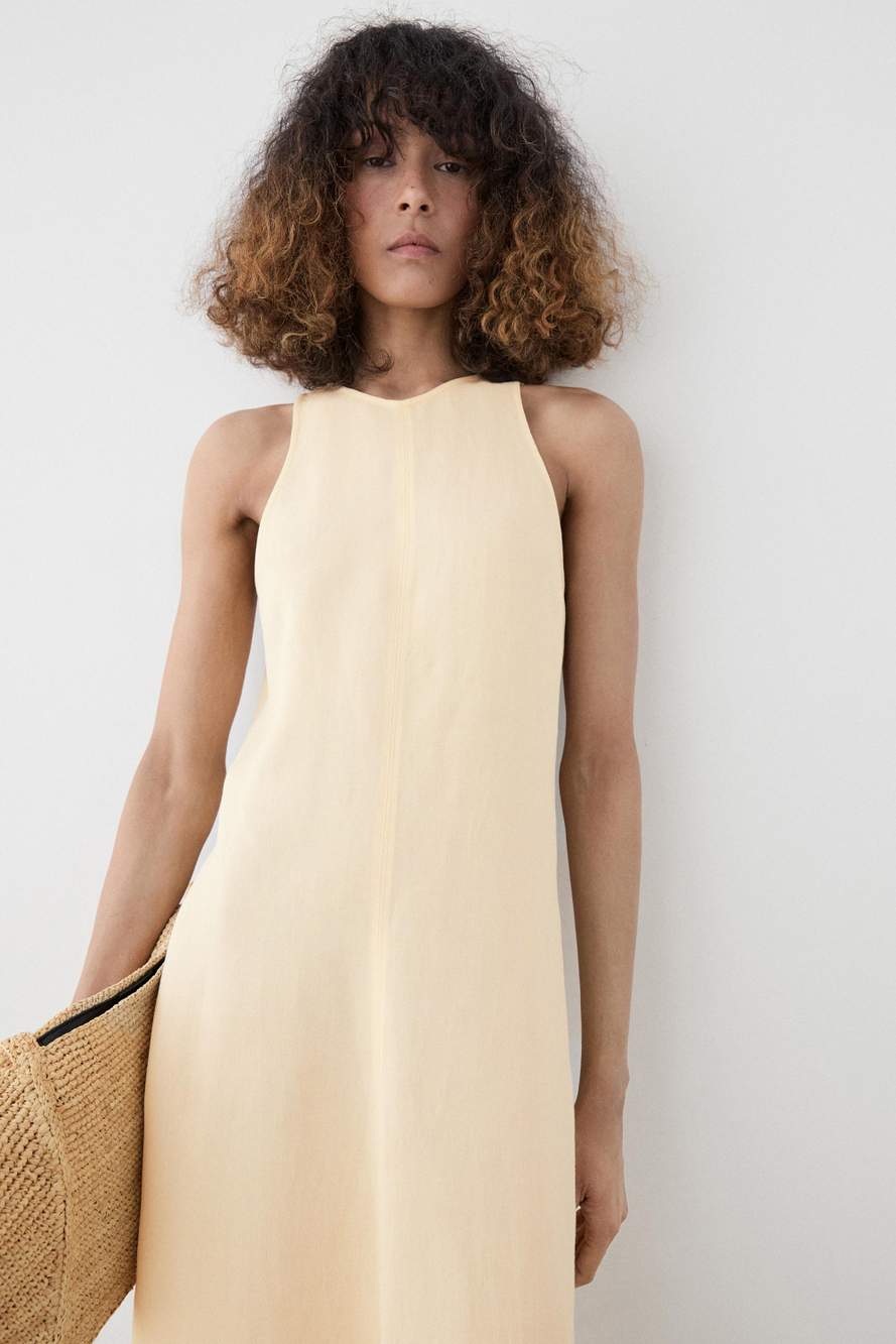 Flowing linen halter midi dress — Product image 9 of 13