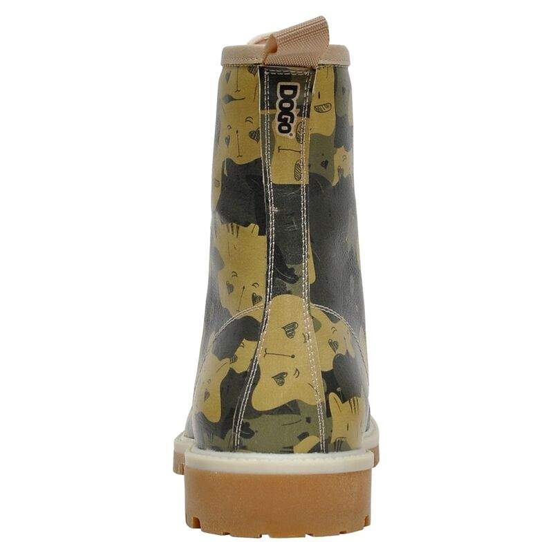 Women Vegan Leather Green Long Boots - Catmouflage Design — Product image 6 of 7