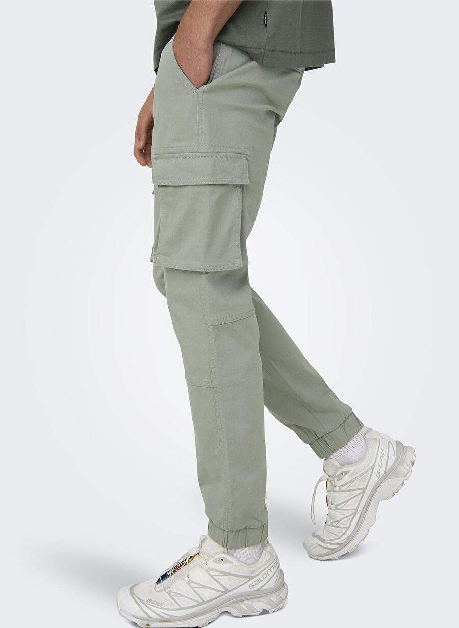 Only & Sons Lastikli Paça Su Yeşili Erkek Kargo Pantolon ONSCAM STAGE CARGO CUFF LIFE 6687 N — Product image 5 of 7