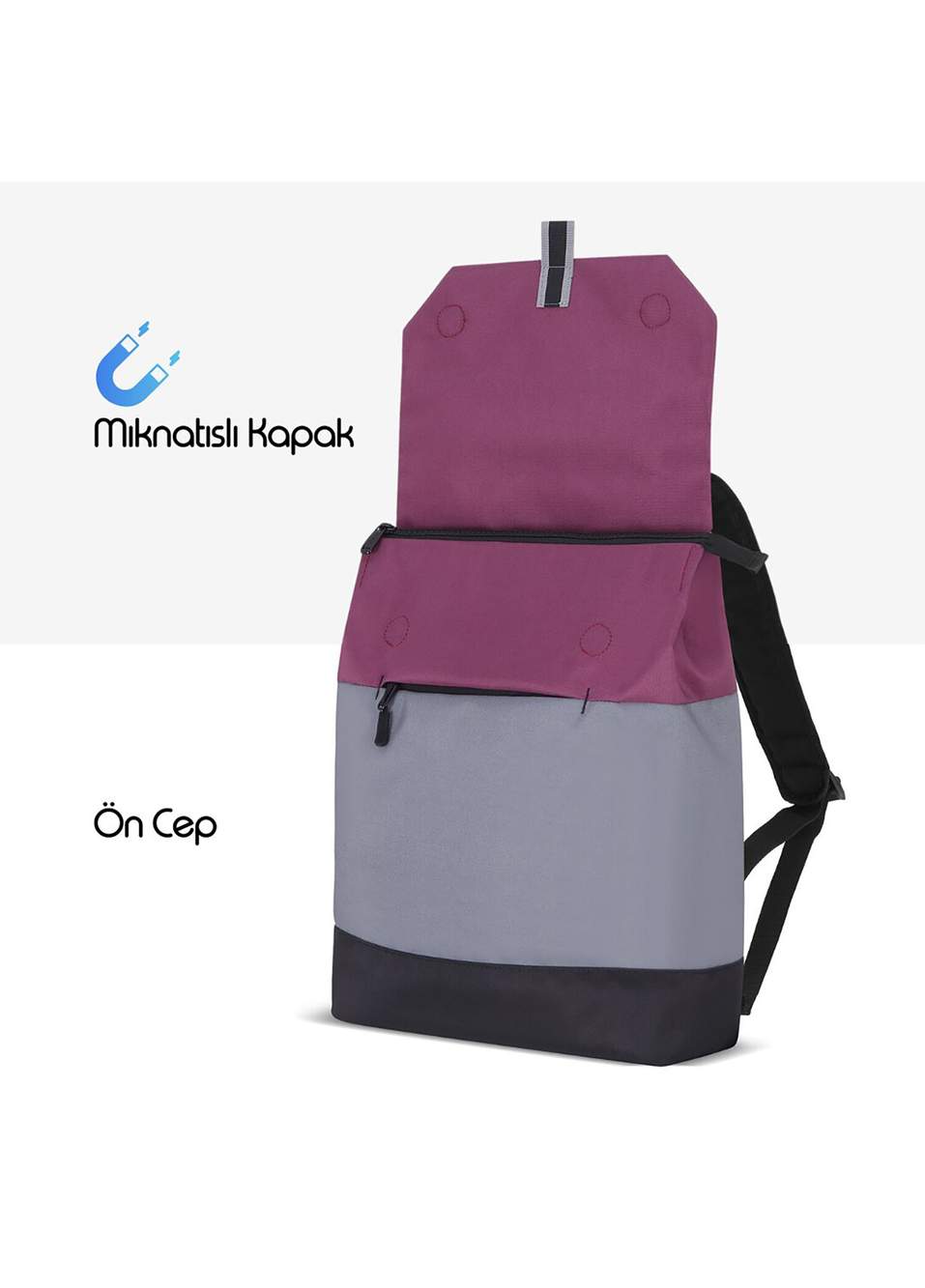 Mce-1303 14.1 Zen Eco Plum Grey Unisex Backpack — Product image 5 of 8