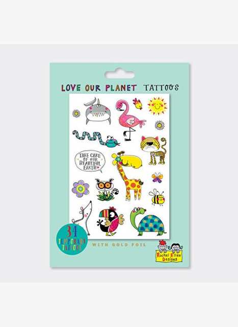 Rachel Ellen - Love Our Planet Kids Temporary Tattoos