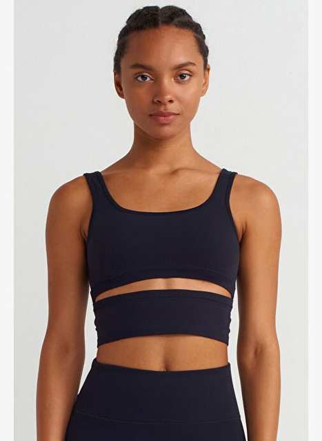 Parcal Ve Pedli Crop Top Siyah