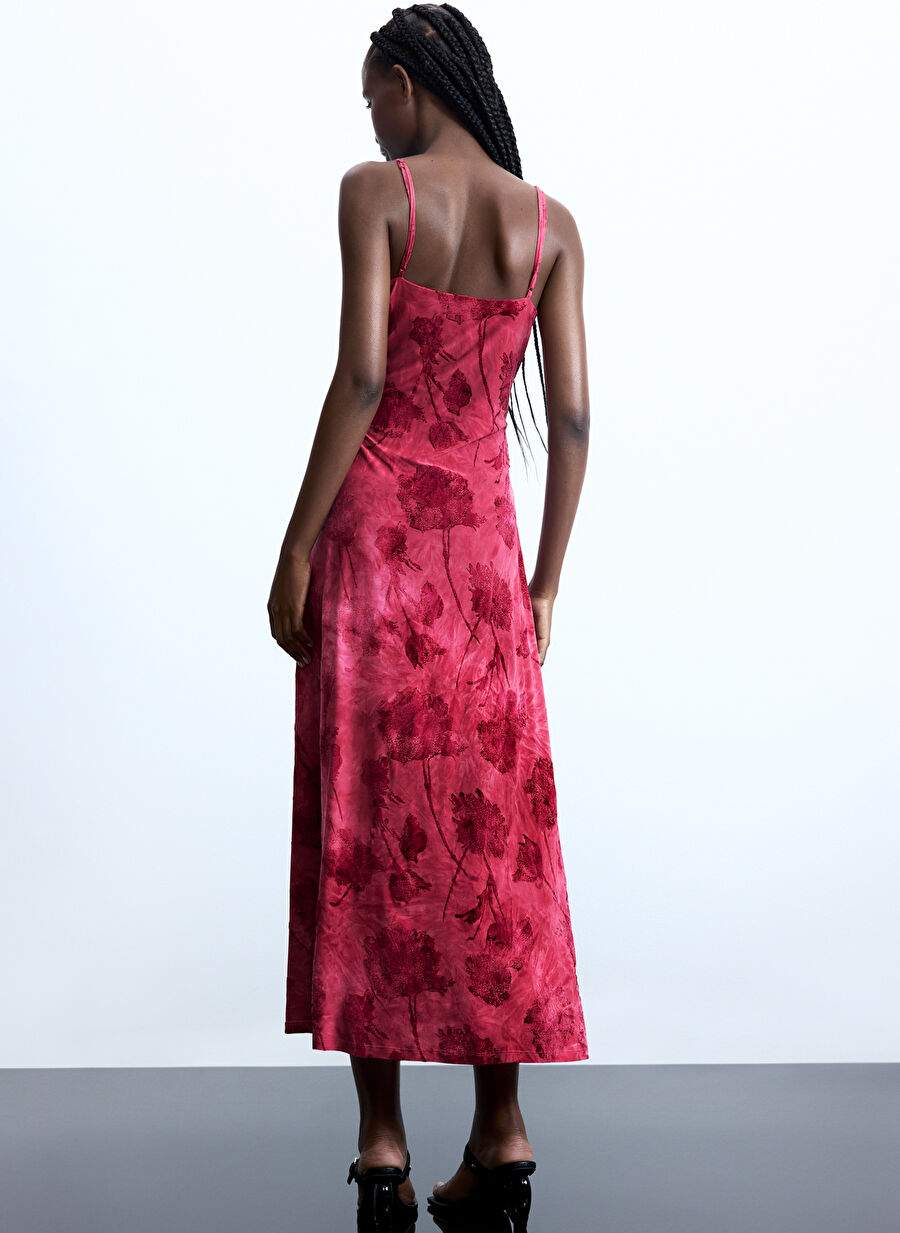 Desigual الأحمر المرأة ساحة الياقة اللباس 26SWVK01 — صورة المنتج 4 من 6