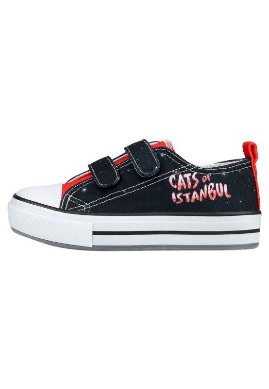 Unisex Kids Vegan Black Light-Up Velcro Sneakers - Paws on Taksim Design — Product image 3 of 10