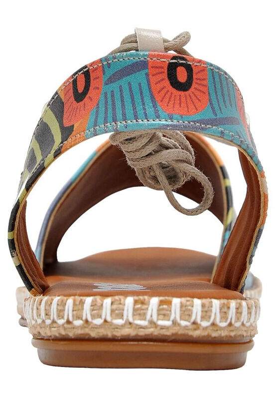 Women Vegan Leather Orange Lace Up Sandals - Welcome to the Tribe Design — Product image 6 of 7