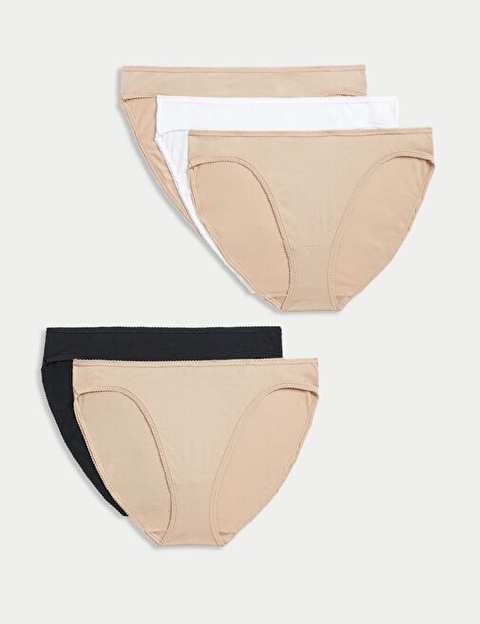 5'li Cotton Lycra:registered: High Leg Külot Seti