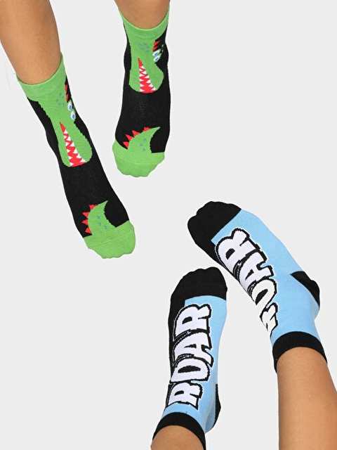 Crocodile & Roar 2' Set Men's Children's Cotton Socks